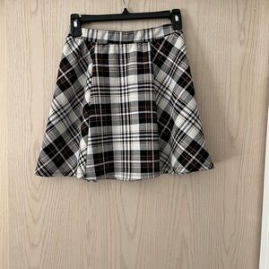 Altar'd State Black and White Skater Mini Skirt